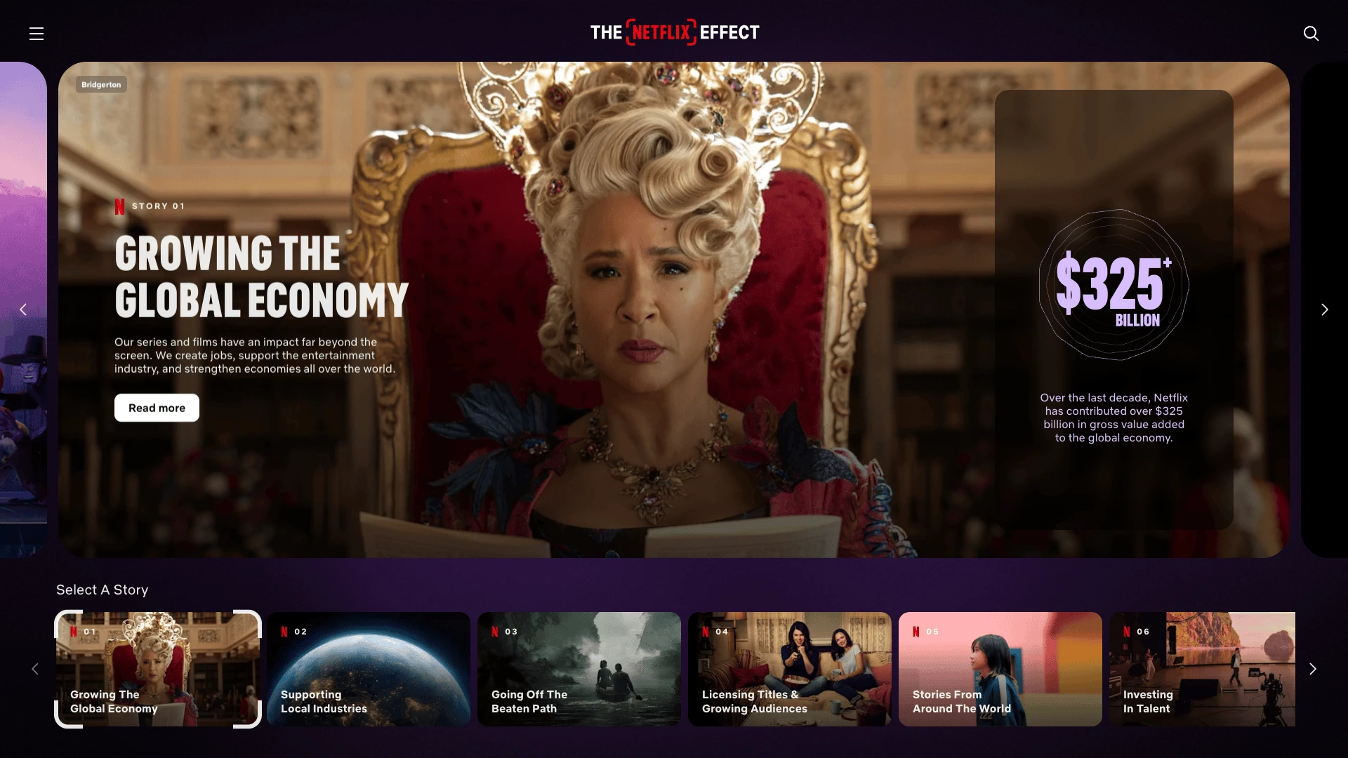 The Netflix Effect homepage carousel